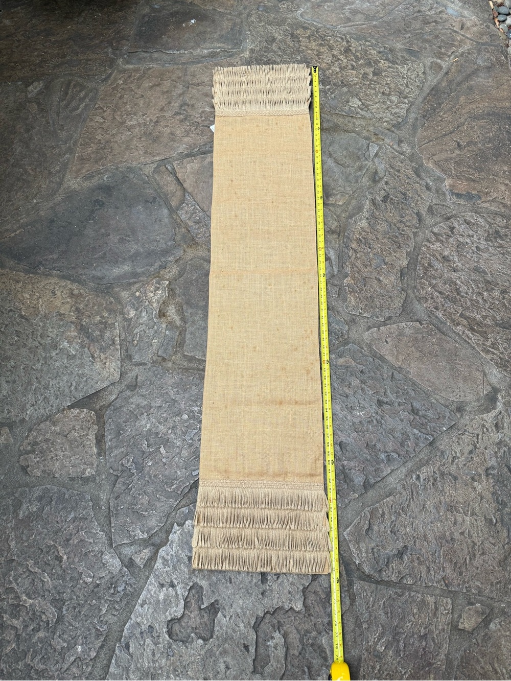 Natural Jute Woven Table Runner with Fringe